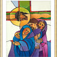 Wall Frame Gold, Matted - Stations of the Cross - 12 Jesus Dies on the Cross by Br. Mickey McGrath, OSFS - Trinity Stores
