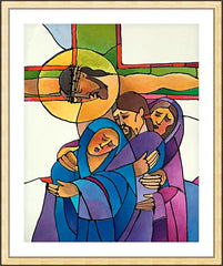 Wall Frame Gold - Stations of the Cross - 12 Jesus Dies on the Cross by M. McGrath