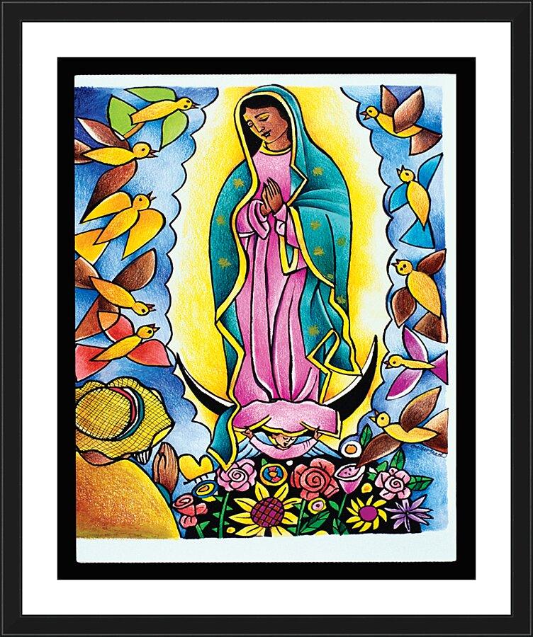 Wall Frame Black, Matted - St. Juan Diego by M. McGrath