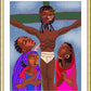 Wall Frame Gold, Matted - Jesus Dies on the Cross by Br. Mickey McGrath, OSFS - Trinity Stores