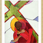 Wall Frame Gold, Matted - Stations of the Cross - 9 Jesus Falls a Third Time by M. McGrath