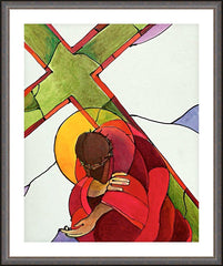 Wall Frame Espresso - Stations of the Cross - 9 Jesus Falls a Third Time by M. McGrath