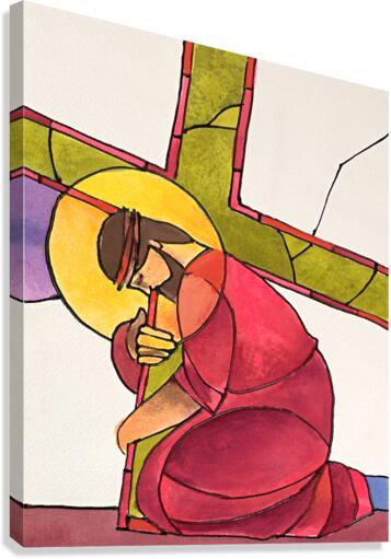 Canvas Print - Stations of the Cross - 3 Jesus Falls the First Time by Br. Mickey McGrath, OSFS - Trinity Stores