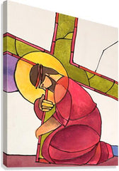 Canvas Print - Stations of the Cross - 3 Jesus Falls the First Time by M. McGrath