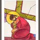 Wall Frame Espresso, Matted - Stations of the Cross - 3 Jesus Falls the First Time by Br. Mickey McGrath, OSFS - Trinity Stores