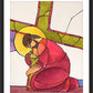 Wall Frame Black, Matted - Stations of the Cross - 3 Jesus Falls the First Time by M. McGrath