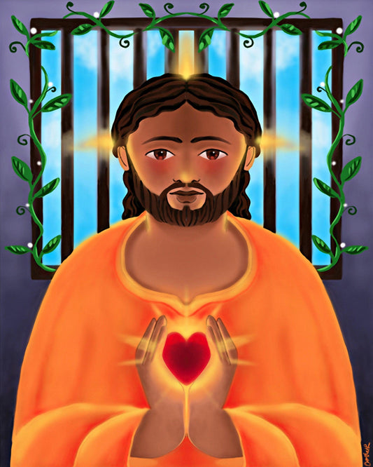 Jesus In Prison - Giclee Print