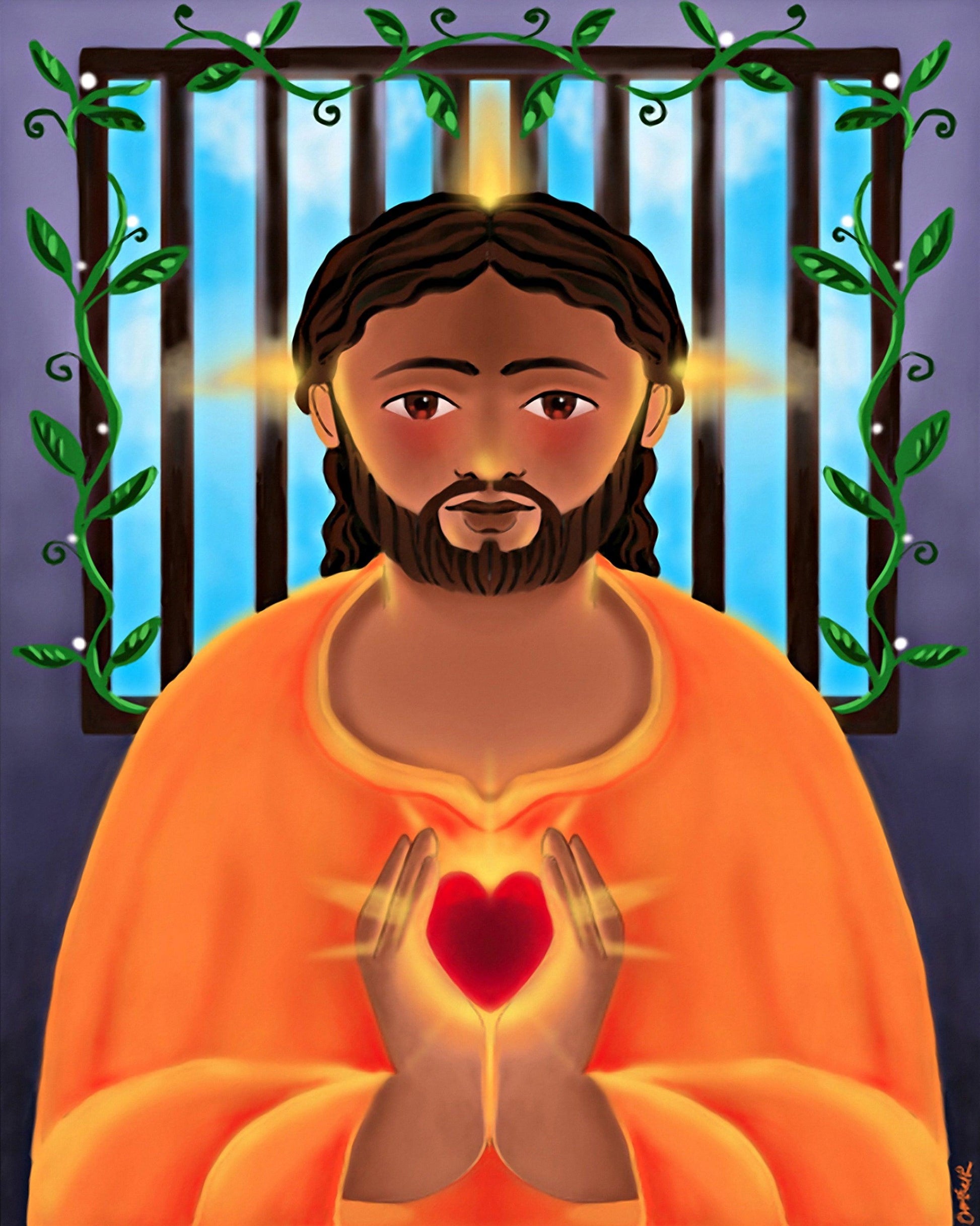 Canvas Print - Jesus In Prison by Br. Mickey McGrath, OSFS - Trinity Stores