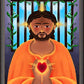 Wall Frame Espresso - Jesus In Prison by Br. Mickey McGrath, OSFS - Trinity Stores