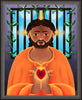 Wall Frame Espresso - Jesus In Prison by Br. Mickey McGrath, OSFS - Trinity Stores