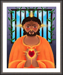 Wall Frame Espresso - Jesus In Prison by M. McGrath