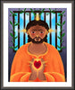 Wall Frame Espresso, Matted - Jesus In Prison by Br. Mickey McGrath, OSFS - Trinity Stores