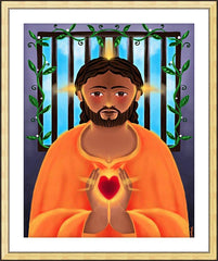 Wall Frame Gold - Jesus In Prison by M. McGrath
