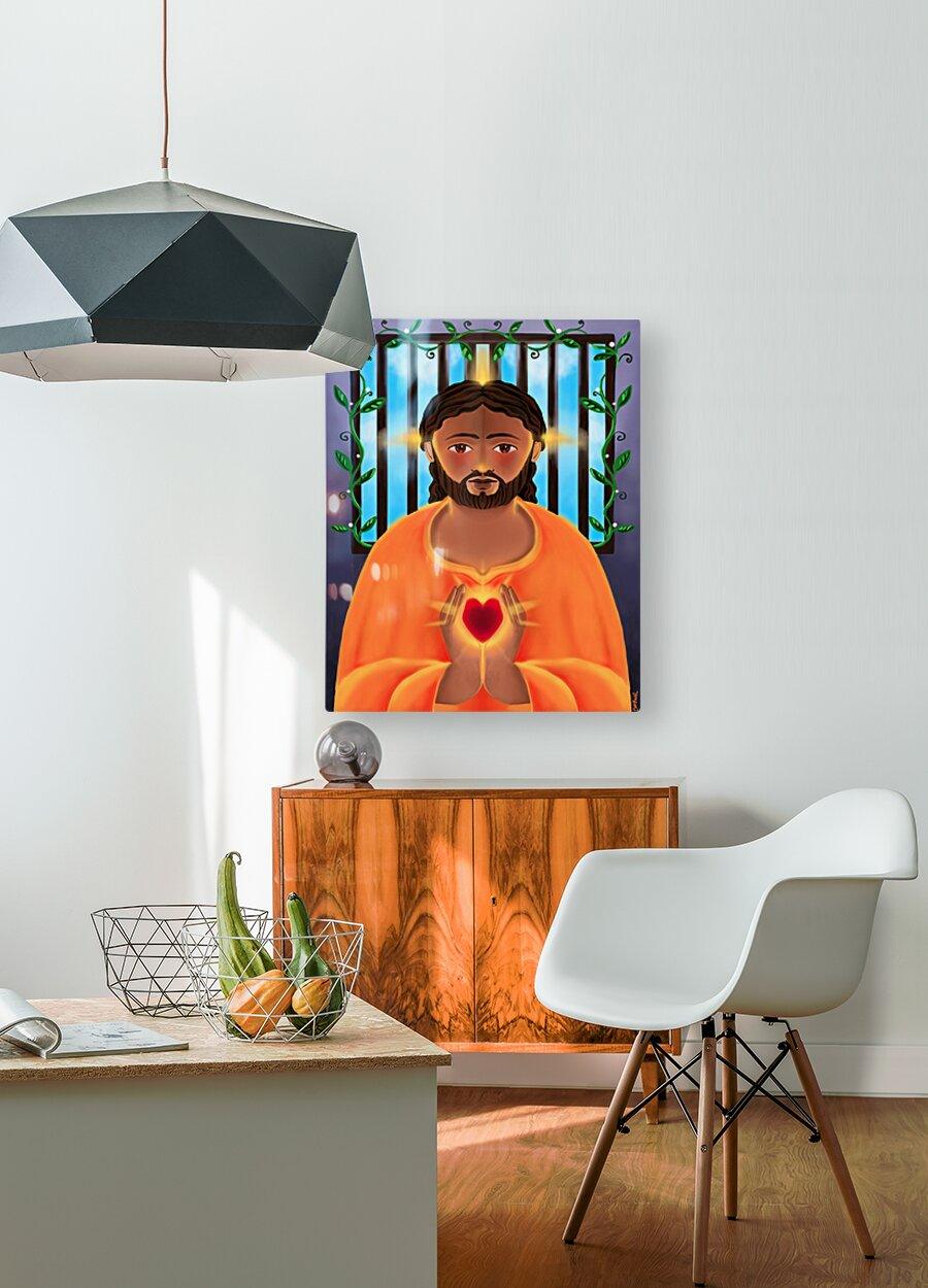 Metal Print - Jesus In Prison by Br. Mickey McGrath, OSFS - Trinity Stores