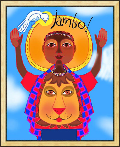 Wall Frame Gold - Jambo Jesus by M. McGrath