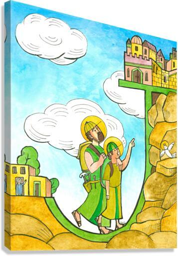 Canvas Print - St. Joseph and Jesus in Jerusalem by Br. Mickey McGrath, OSFS - Trinity Stores