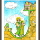 Wall Frame Espresso, Matted - St. Joseph and Jesus in Jerusalem by M. McGrath