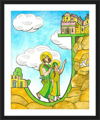 Wall Frame Black - St. Joseph and Jesus in Jerusalem by M. McGrath