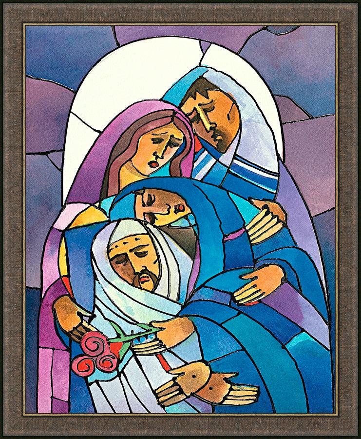 Wall Frame Espresso - Stations of the Cross - 14 Body of Jesus is Laid in the Tomb by M. McGrath