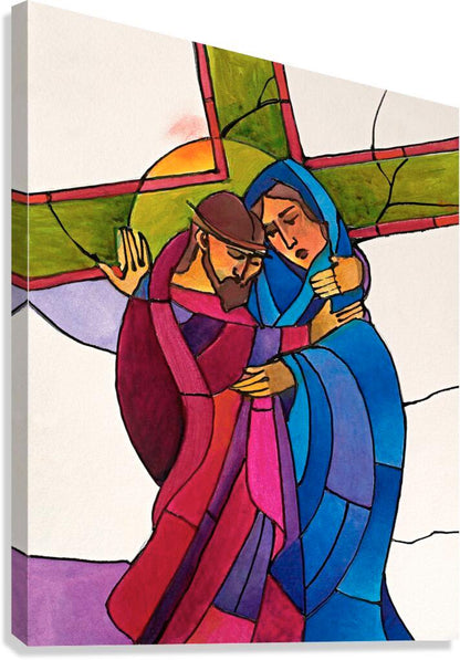 Canvas Print - Stations of the Cross - 4 Jesus Meets His Sorrowful Mother by M. McGrath