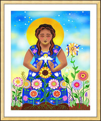 Wall Frame Gold - Mary, Joyful Mystery by M. McGrath