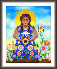 Wall Frame Espresso - Mary, Joyful Mystery by M. McGrath