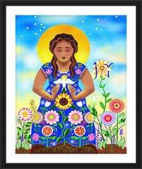Wall Frame Black - Mary, Joyful Mystery by M. McGrath