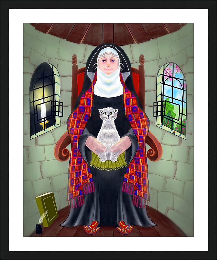 Wall Frame Black, Matted - St. Julian of Norwich by M. McGrath
