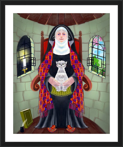 Wall Frame Black, Matted - St. Julian of Norwich by M. McGrath