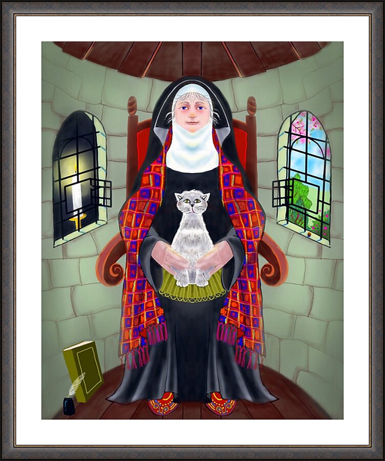 Wall Frame Espresso, Matted - St. Julian of Norwich by M. McGrath