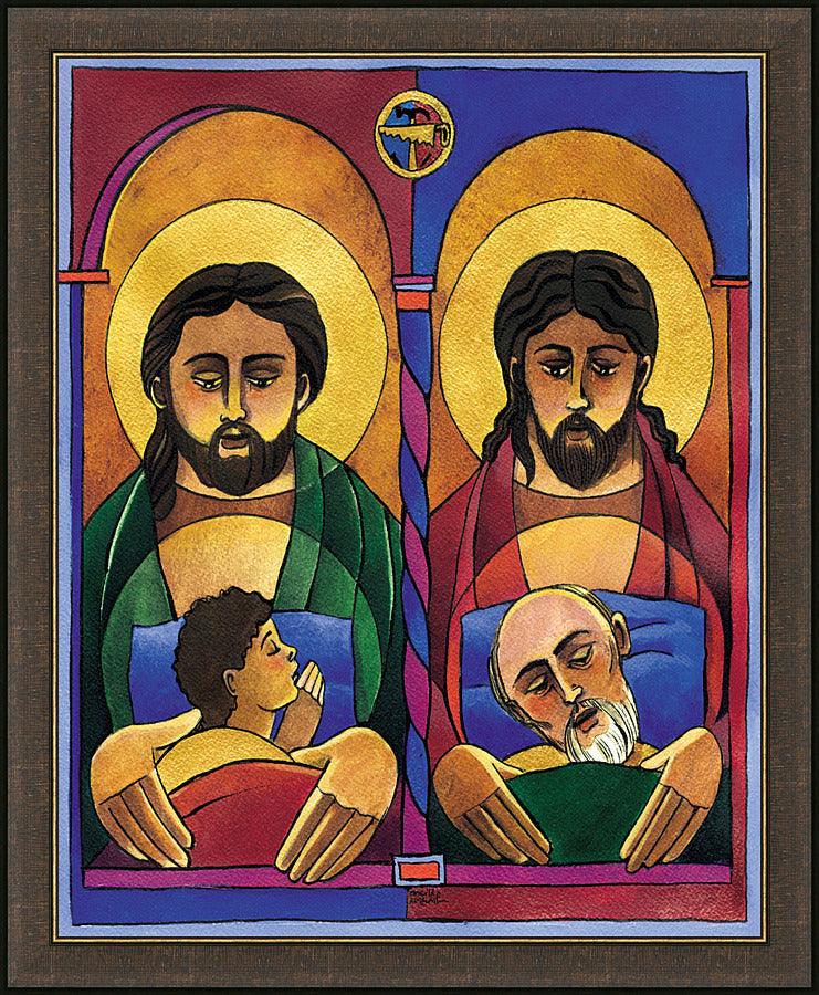 Wall Frame Espresso - St. Joseph and Jesus by Br. Mickey McGrath, OSFS - Trinity Stores