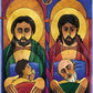 Wall Frame Black, Matted - St. Joseph and Jesus by M. McGrath