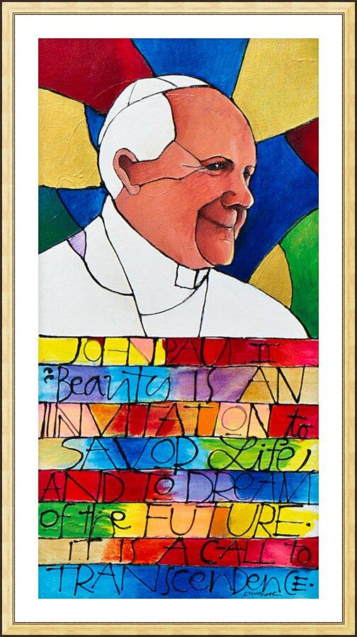 Wall Frame Gold, Matted - St. John Paul II by M. McGrath