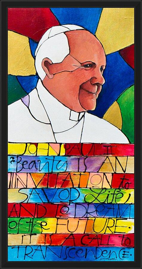 Wall Frame Black - Pope John Paul I by Br. Mickey McGrath, OSFS - Trinity Stores