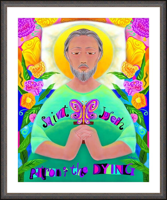 Wall Frame Espresso, Matted - St. Joseph Patron of the Dying by M. McGrath