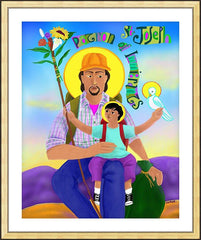 Wall Frame Gold - St. Joseph Patron of Immigrants by M. McGrath