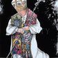 Wall Frame Black, Matted - St. John Paul II Kneeling by M. McGrath
