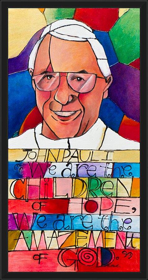 Wall Frame Black - Pope John Paul I by Br. Mickey McGrath, OSFS - Trinity Stores