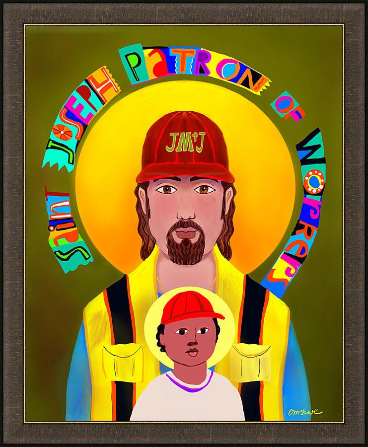 Wall Frame Espresso - St. Joseph Patron of Workers by M. McGrath