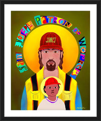 Wall Frame Black - St. Joseph Patron of Workers by M. McGrath