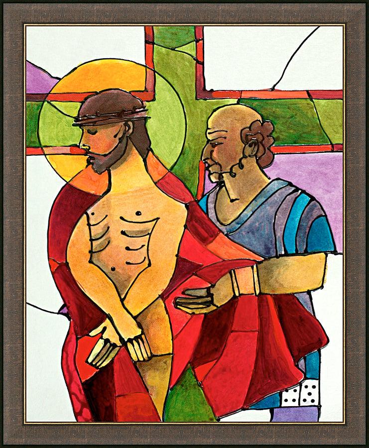 Wall Frame Espresso - Stations of the Cross - 10 Jesus is Stripped of His Clothes by M. McGrath