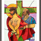 Wall Frame Espresso, Matted - Stations of the Cross - 10 Jesus is Stripped of His Clothes by Br. Mickey McGrath, OSFS - Trinity Stores
