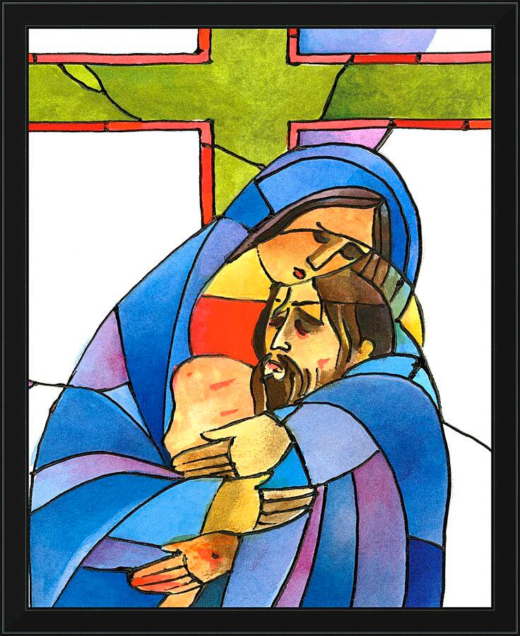 Wall Frame Black - Stations of the Cross - 13 Body of Jesus is Taken From the Cross by M. McGrath