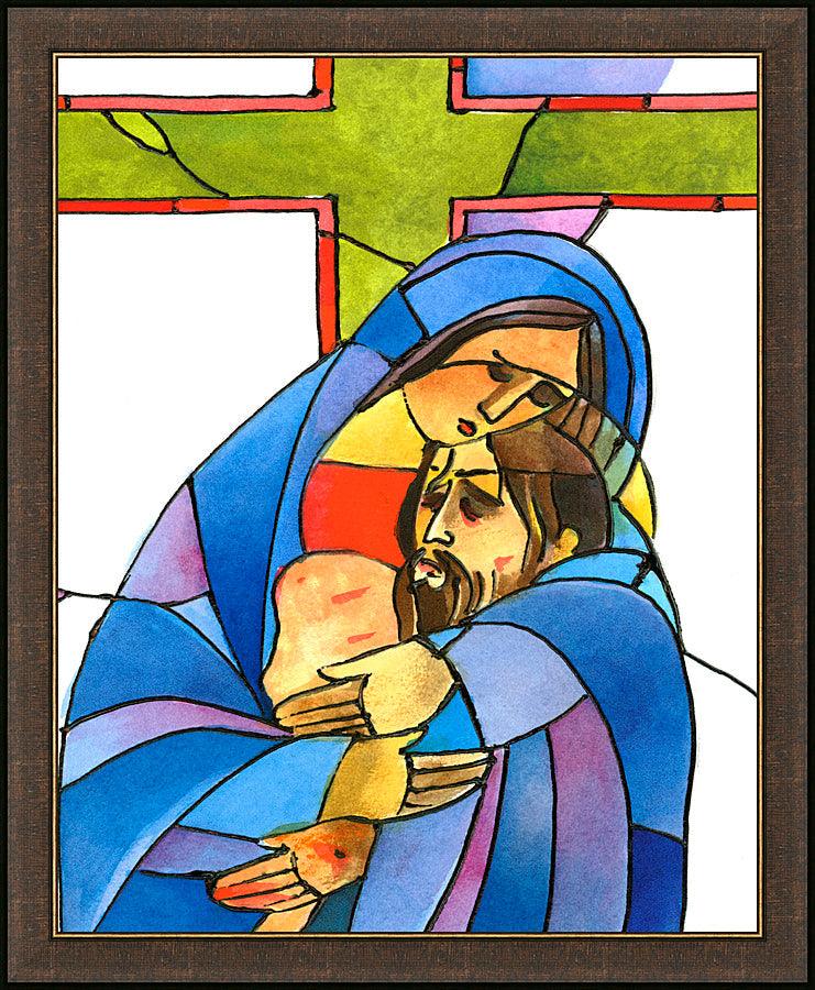 Wall Frame Espresso - Stations of the Cross - 13 Body of Jesus is Taken From the Cross by M. McGrath