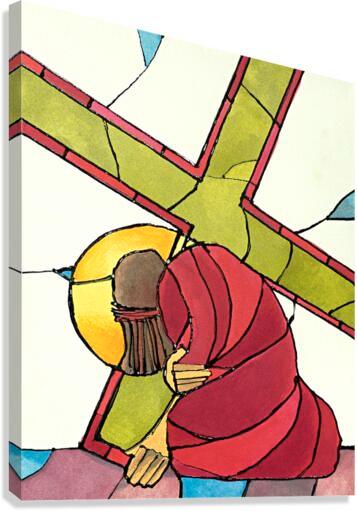 Canvas Print - Stations of the Cross - 7 Jesus Falls a Second Time by M. McGrath