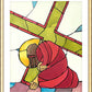 Wall Frame Gold, Matted - Stations of the Cross - 7 Jesus Falls a Second Time by Br. Mickey McGrath, OSFS - Trinity Stores