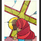Wall Frame Black, Matted - Stations of the Cross - 7 Jesus Falls a Second Time by M. McGrath
