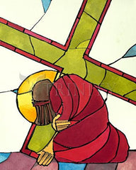 Acrylic Print - Stations of the Cross - 7 Jesus Falls a Second Time by M. McGrath