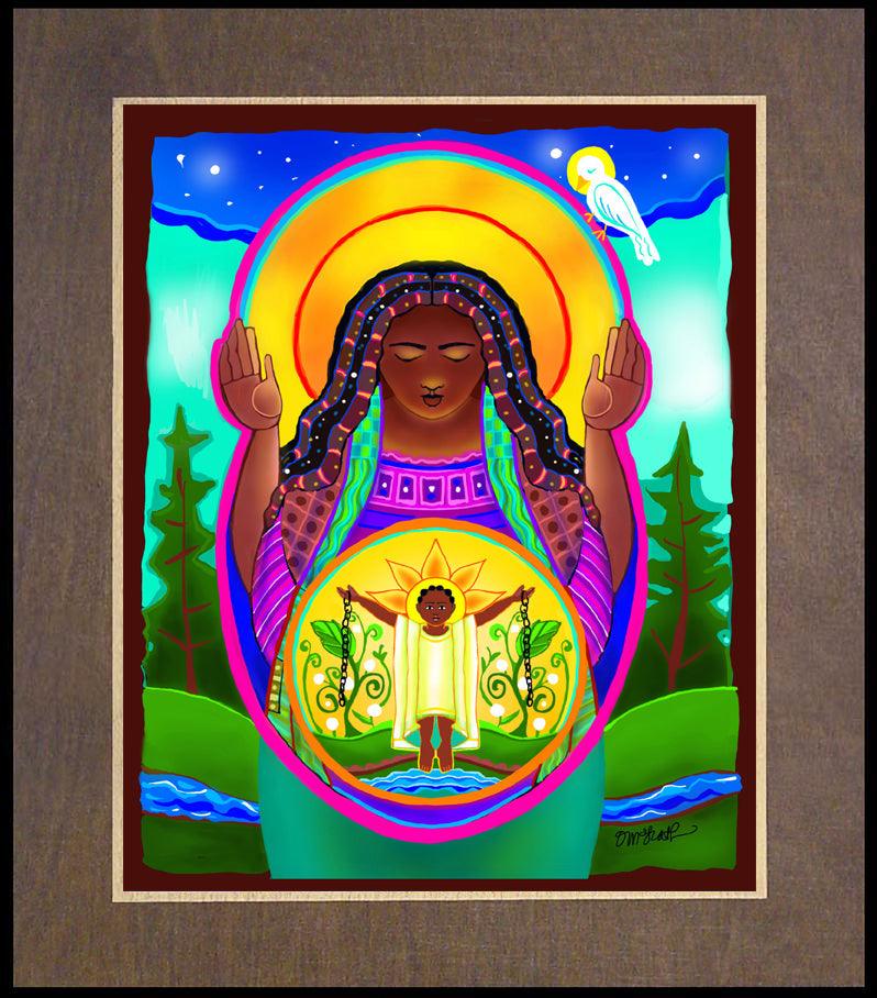 Wood Plaque Premium - Juneteenth Madonna by M. McGrath - trinitystores by Br. Mickey McGrath, OSFS - Trinity Stores