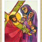 Wall Frame Gold, Matted - Stations of the Cross - 8 Jesus Meets the Women of Jerusalem by Br. Mickey McGrath, OSFS - Trinity Stores